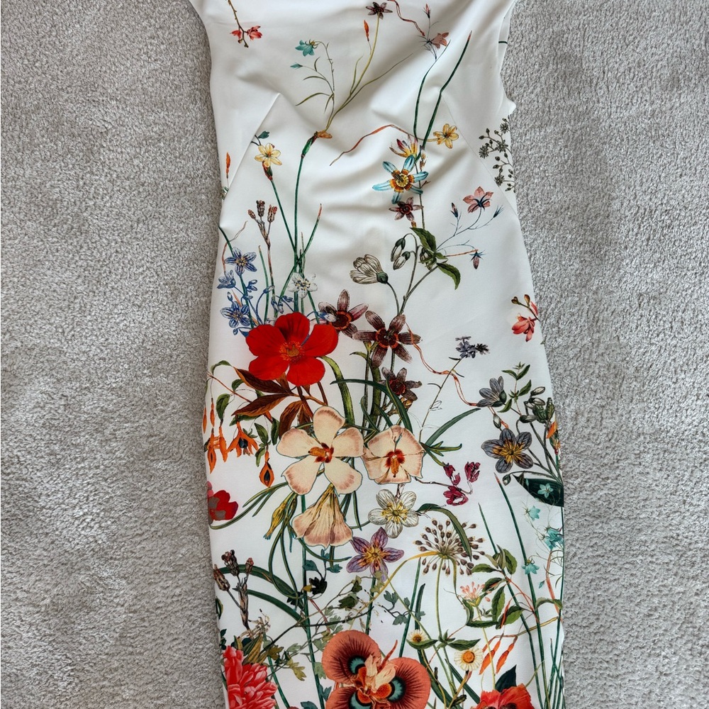 Zara Strapless Dress with Floral Design